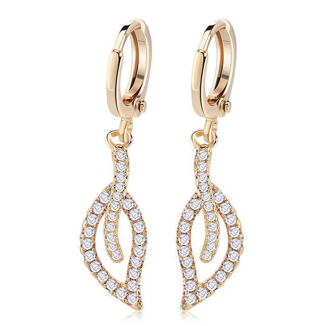 Luxury Silver/Gold Drop Crystal Earrings