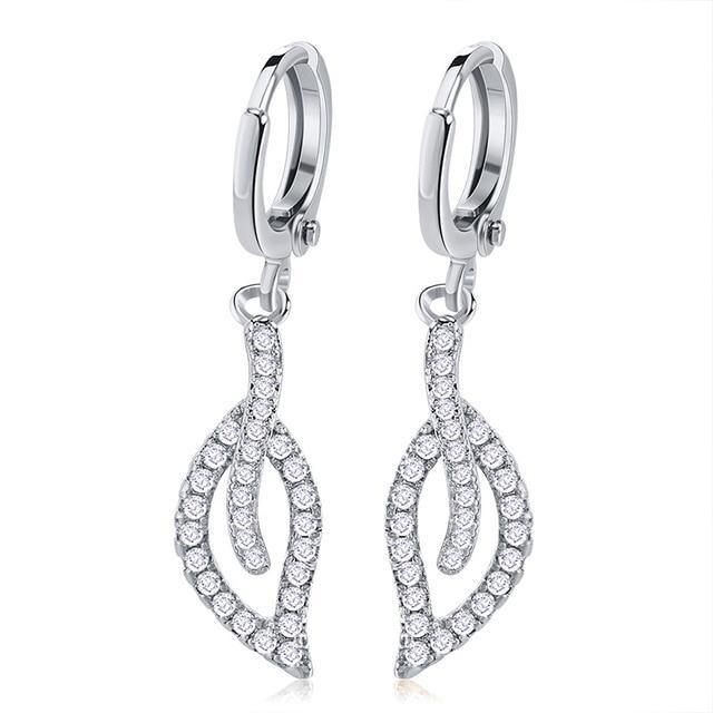 Luxury Silver/Gold Drop Crystal Earrings