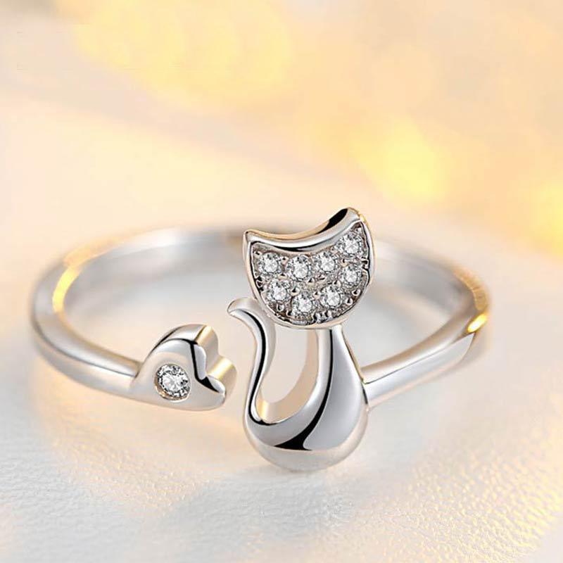 Crystal Cat Ring