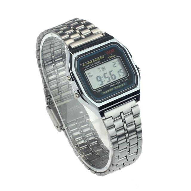 Stainless Steel Digital Couple Wrist Watch