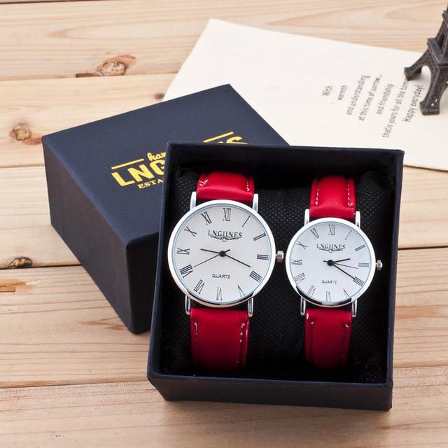 Red Luxury Brand Quartz Couple Watch