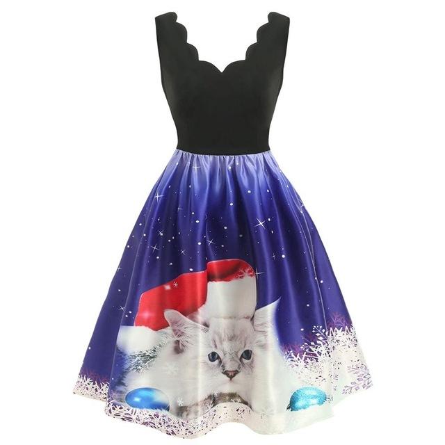 Santa Cat Christmas Dress