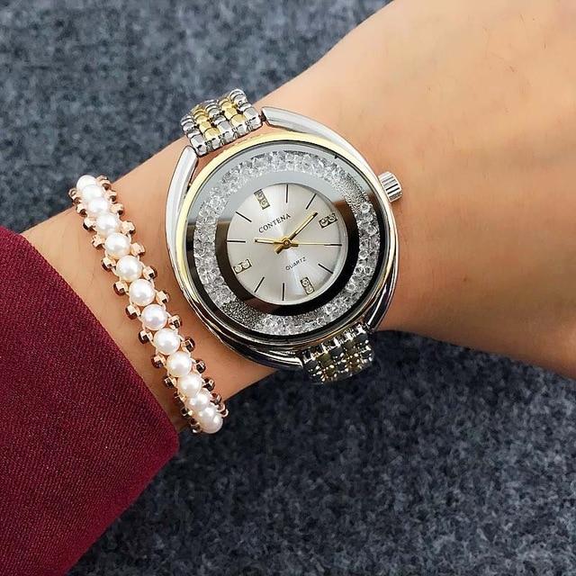 Top Brand Rose Gold Rhinestone Bracelet Watch